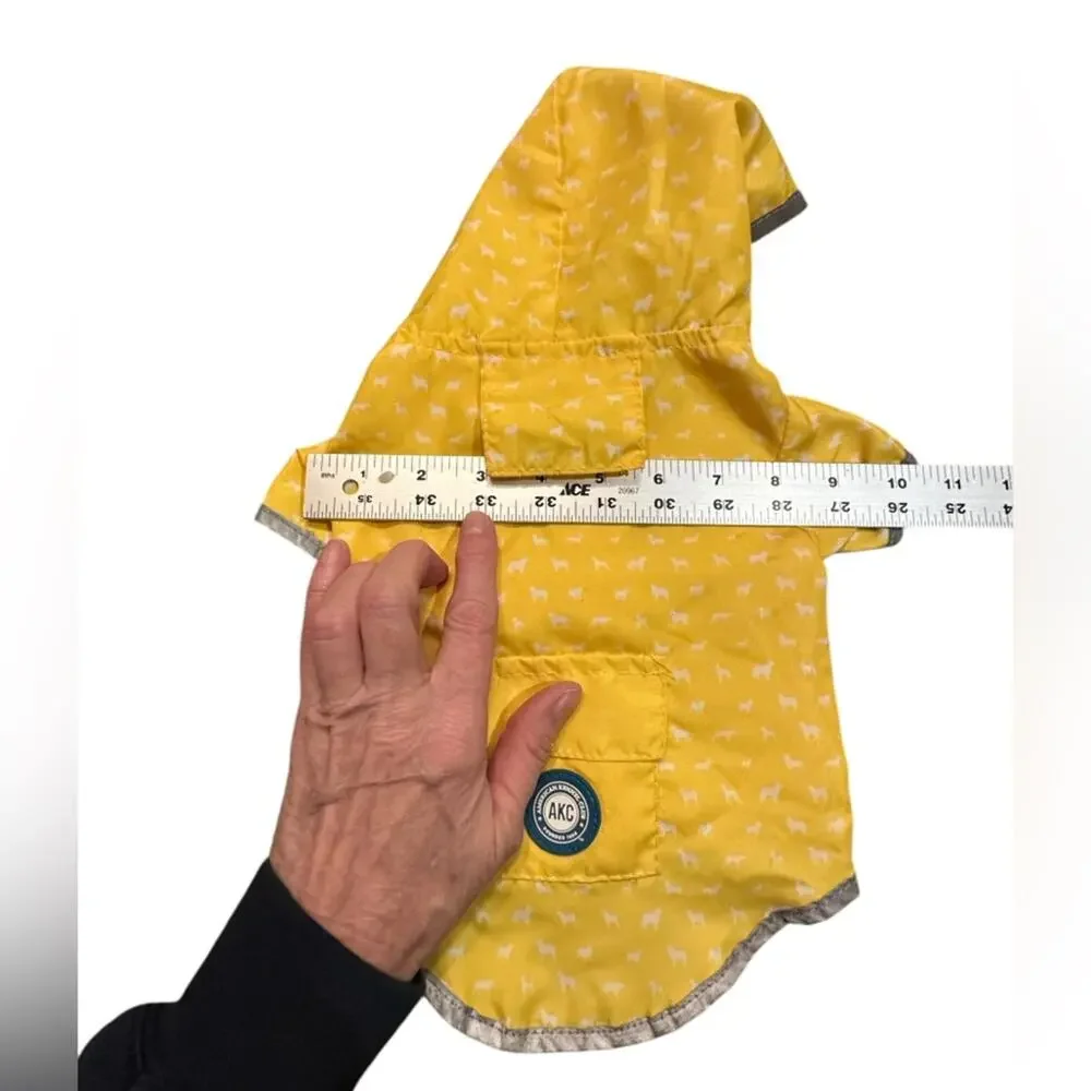 AKC Yellow Hooded Raincoat Style Jacket for Small Pet